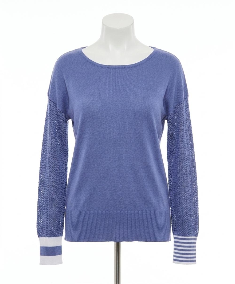 NEW ANGEL APPAREL scoop neck sweater in peri white